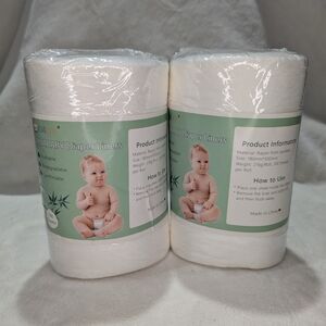 Alva Baby Eco-Friendly Babmboo White Diaper Liners for Babies 2 Pack